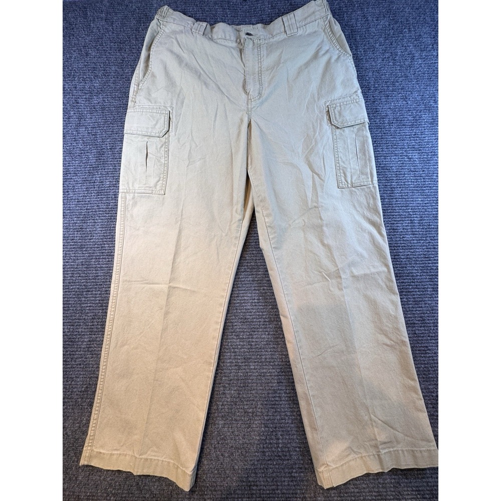 LL Bean Pants Mens 38x30‎ Tan Khaki Cargo Tropic Weight Natural Fit Hiking